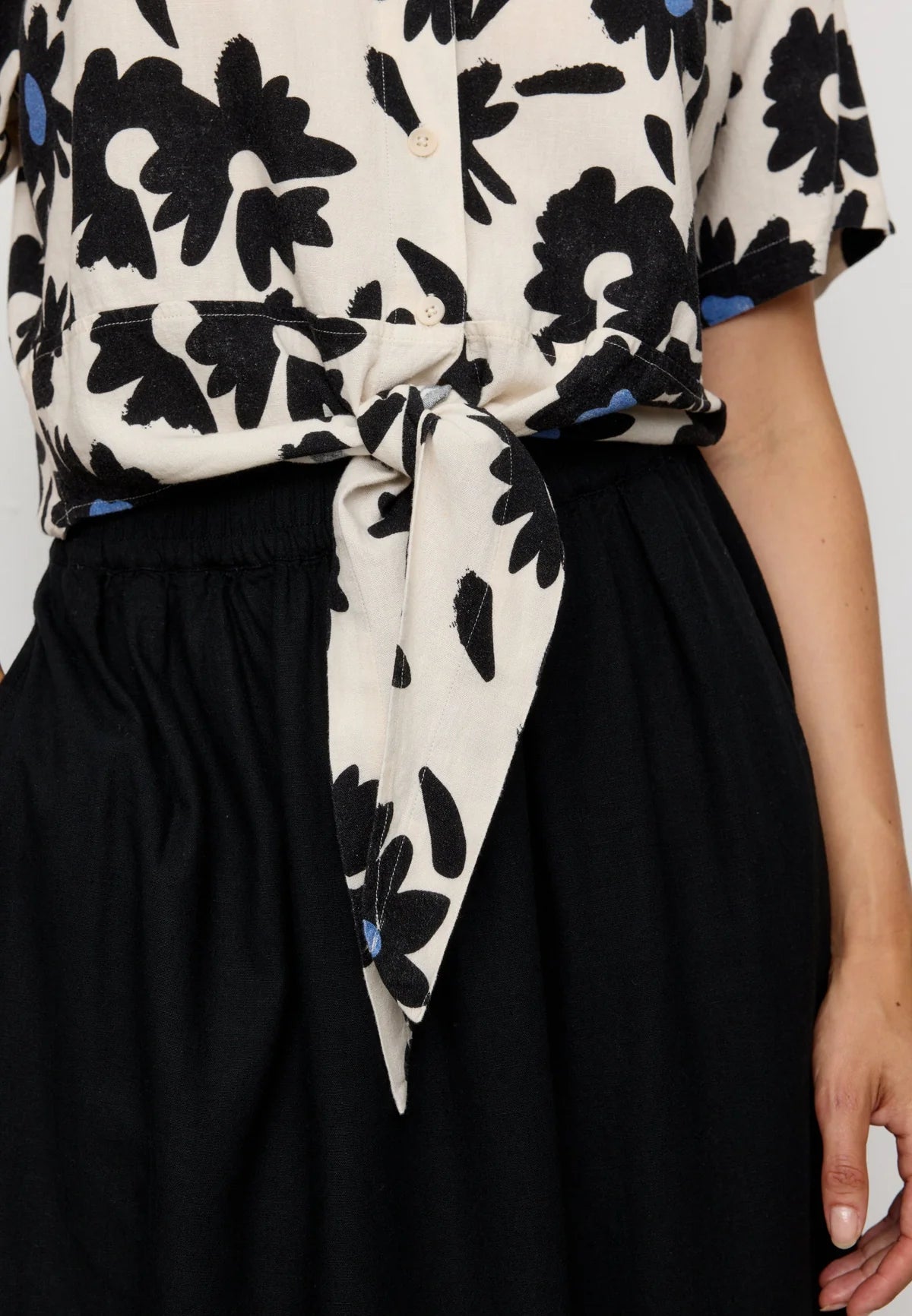 Recolution Bluse Ocra Bloom Viskose/Leinen Mix