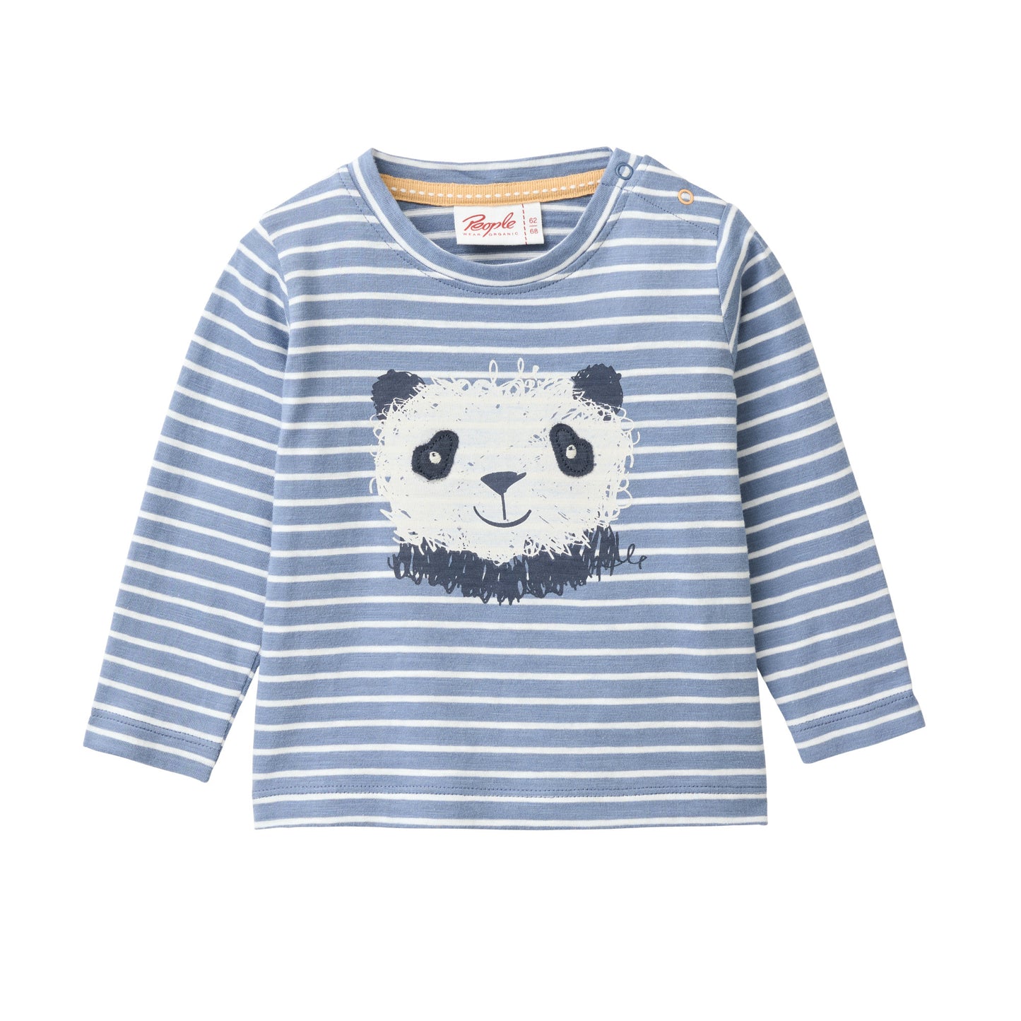 People wear organic langarm Shirt Streifen blau Panda