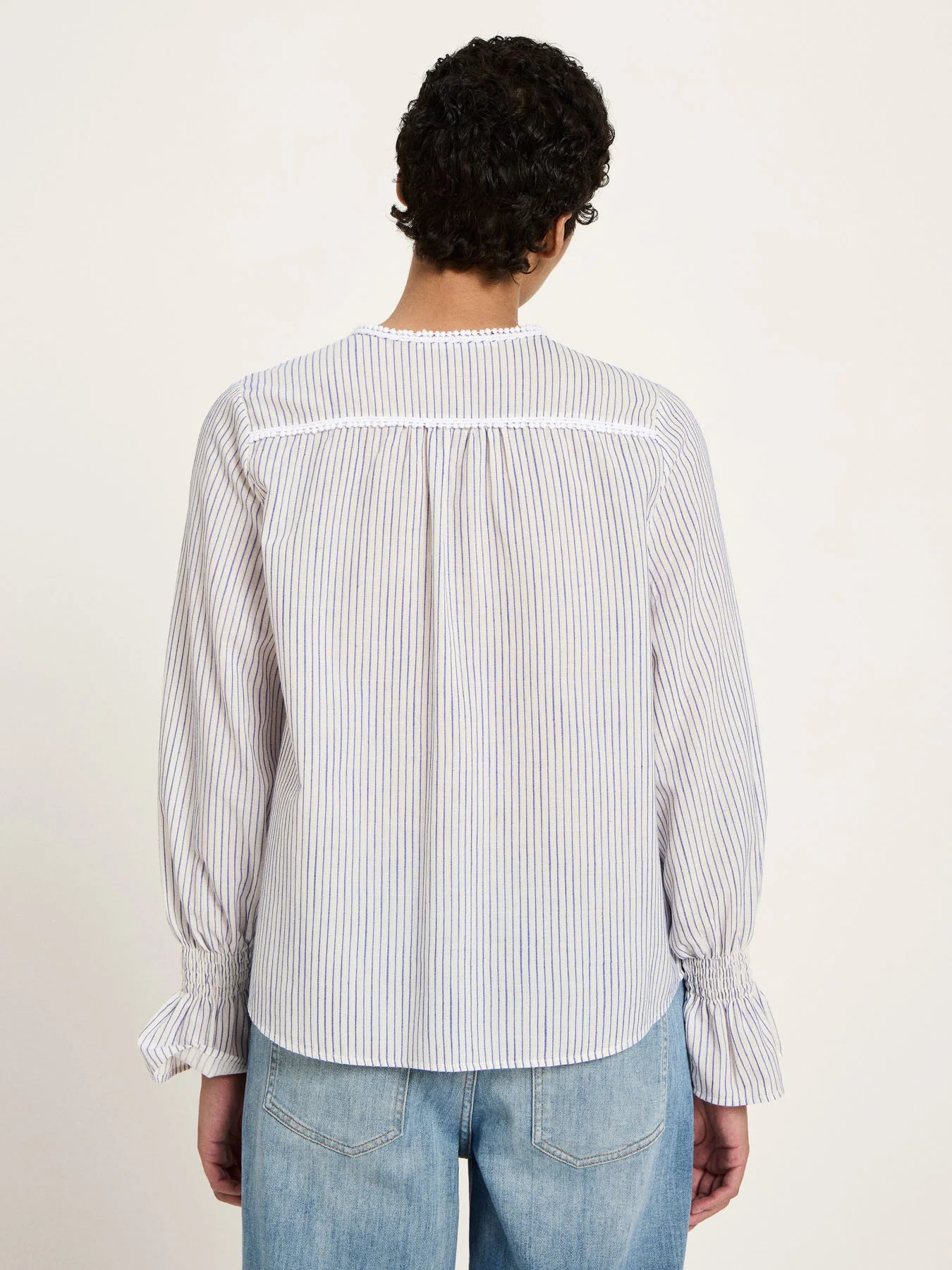 Lanius Bluse mit Spitze (GOTS)
