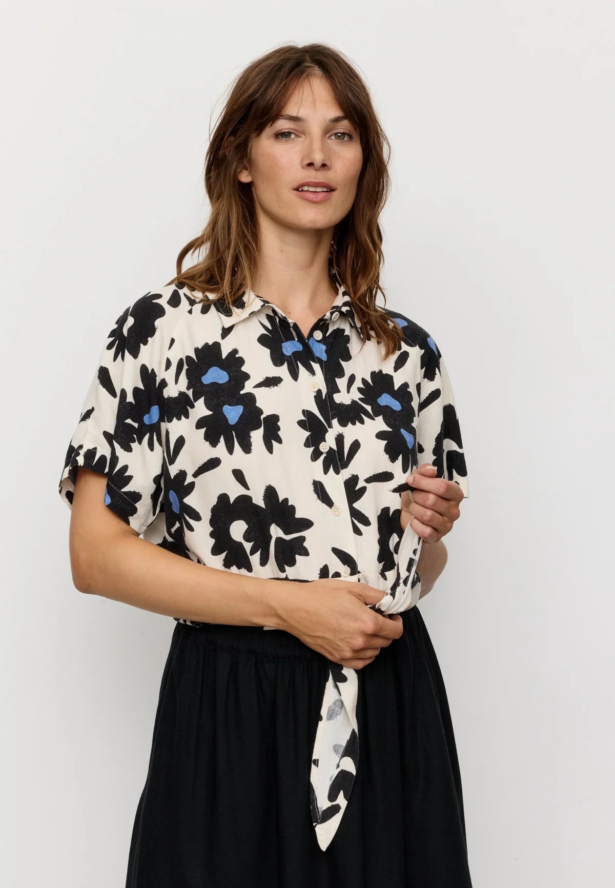Recolution Bluse Ocra Bloom Viskose/Leinen Mix