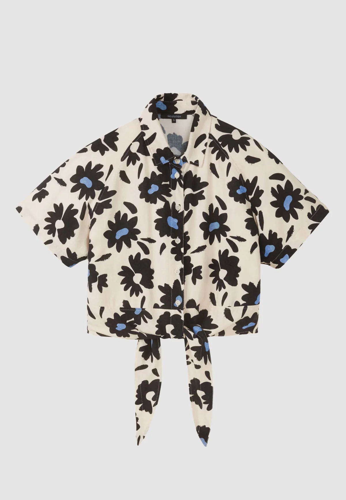 Recolution Bluse Ocra Bloom Viskose/Leinen Mix