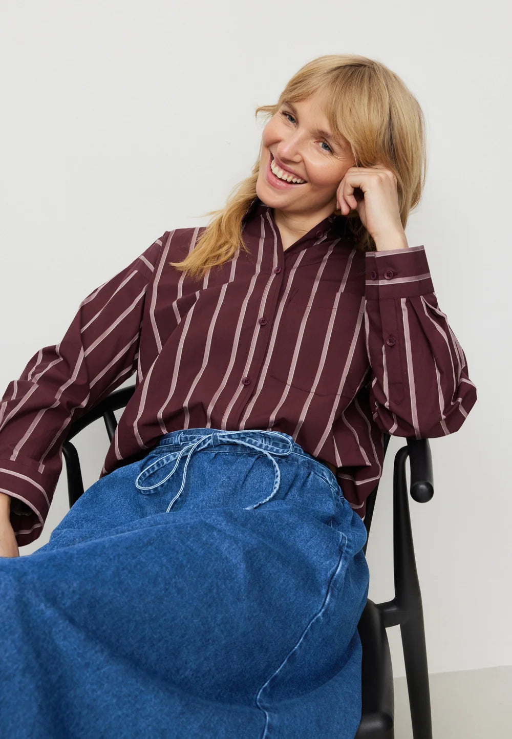 Recolution Bluse Forsynthia Stripes aus Bio-Baumwolle
