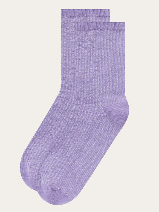 KnowledgeCotton Apparel 2-pack colorblock lurex rib socks