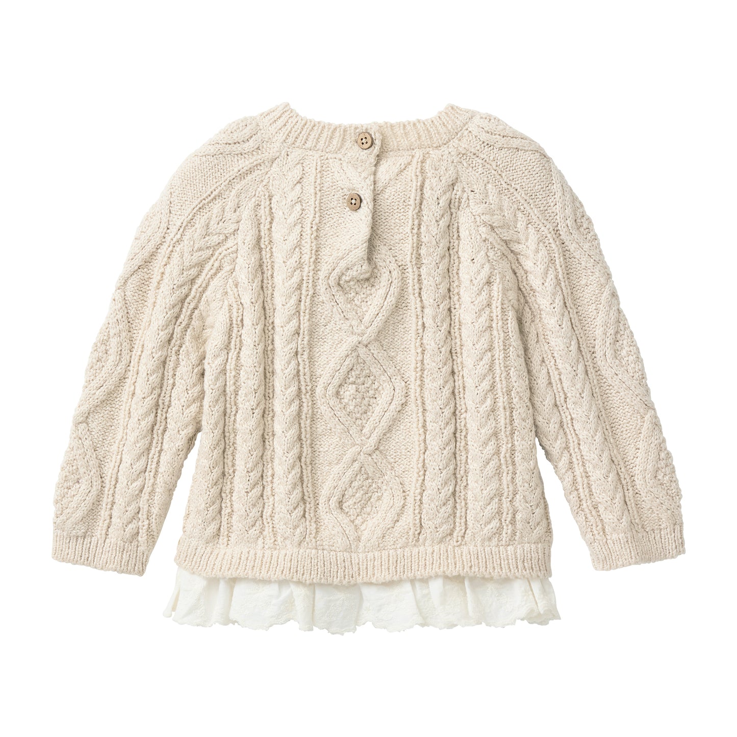 People wear organic Strick Pullover Blusenborte beige Bio-Baumwolle