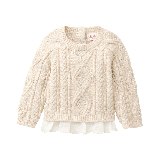 People wear organic Strick Pullover Blusenborte beige Bio-Baumwolle