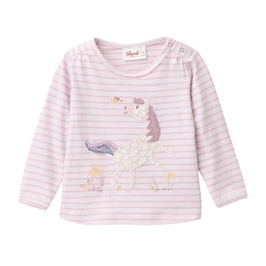 People wear organic langarm Shirt Streifen rosa Pferd