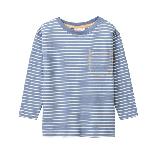 People wear organic langarm Shirt Streifen blau/weiß