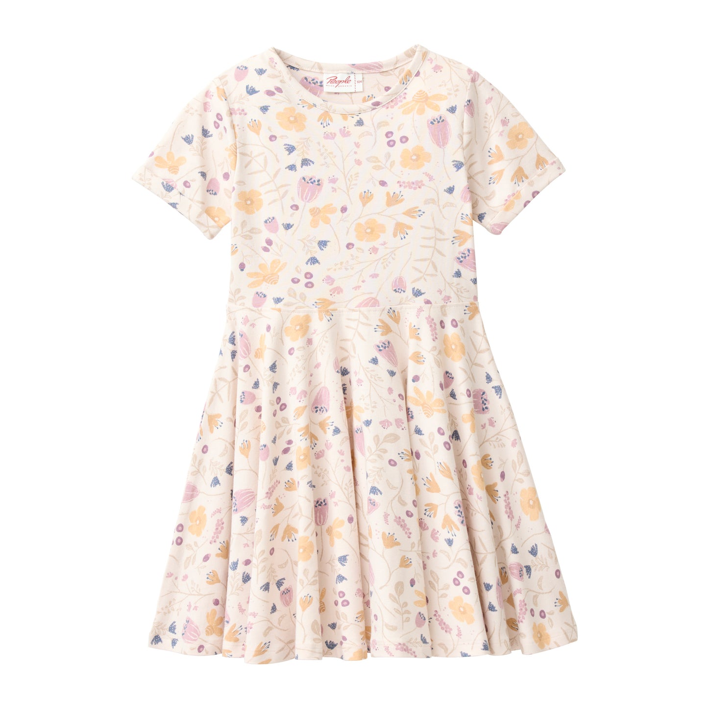 People wear organic kurzarm Kleid beige Blumen