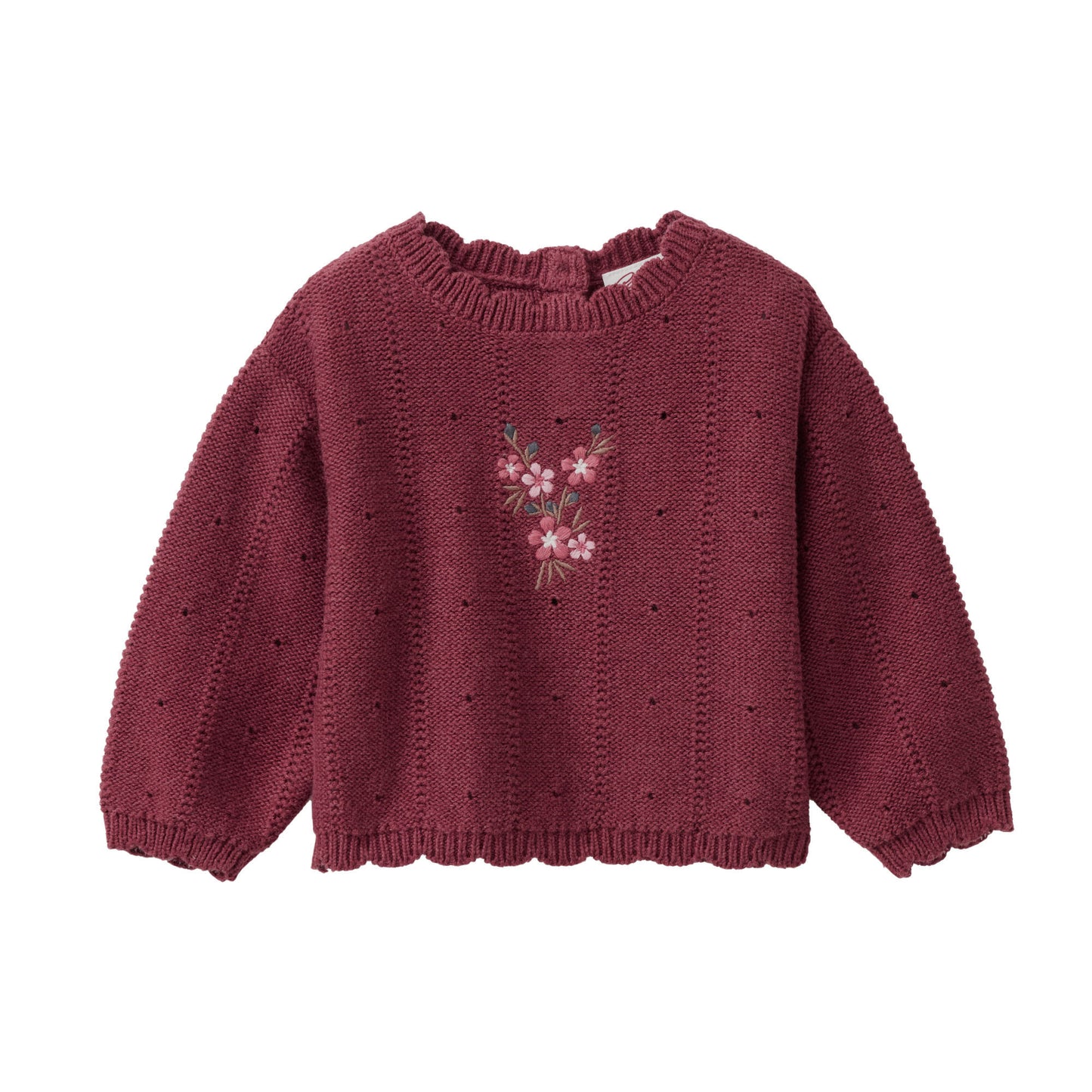 People wear organic Strick Pullover Blumen Stickerei Bio-Baumwolle
