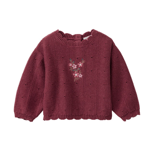 People wear organic Strick Pullover Blumen Stickerei Bio-Baumwolle