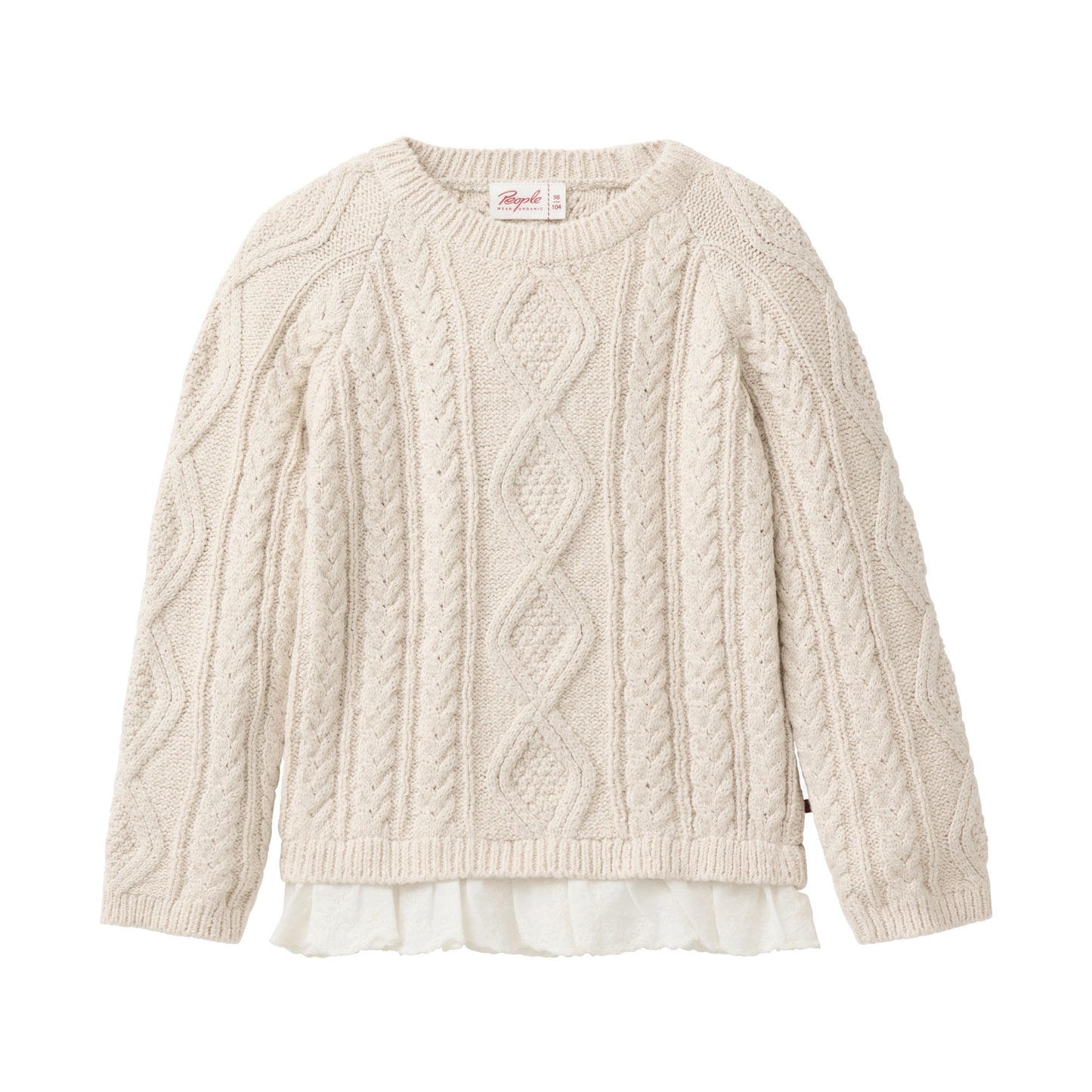 People wear organic Strick Pullover Blusenborte beige Bio-Baumwolle