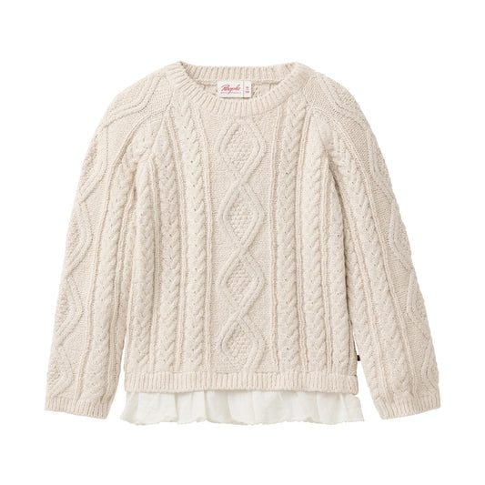 People wear organic Strick Pullover Blusenborte beige Bio-Baumwolle