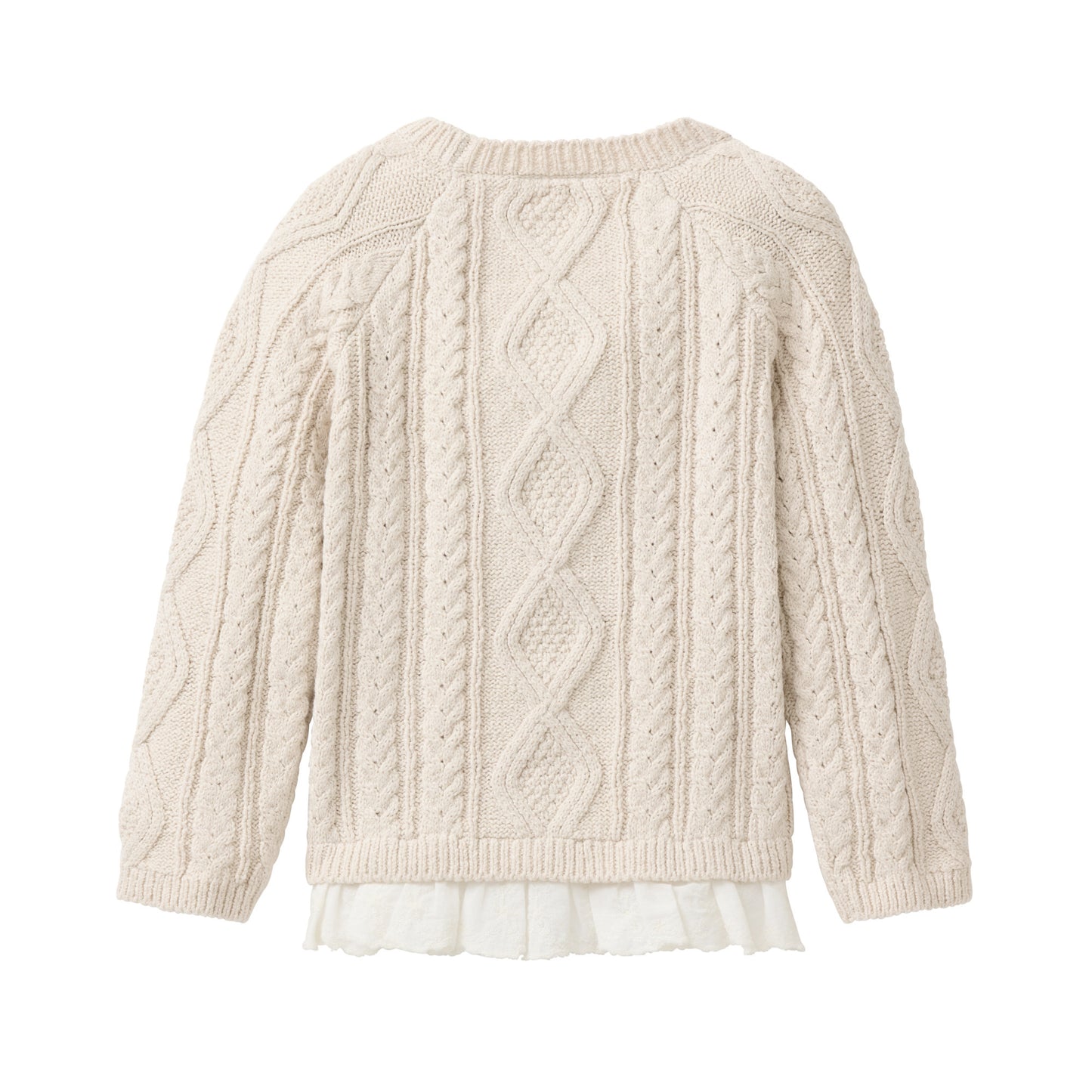 People wear organic Strick Pullover Blusenborte beige Bio-Baumwolle
