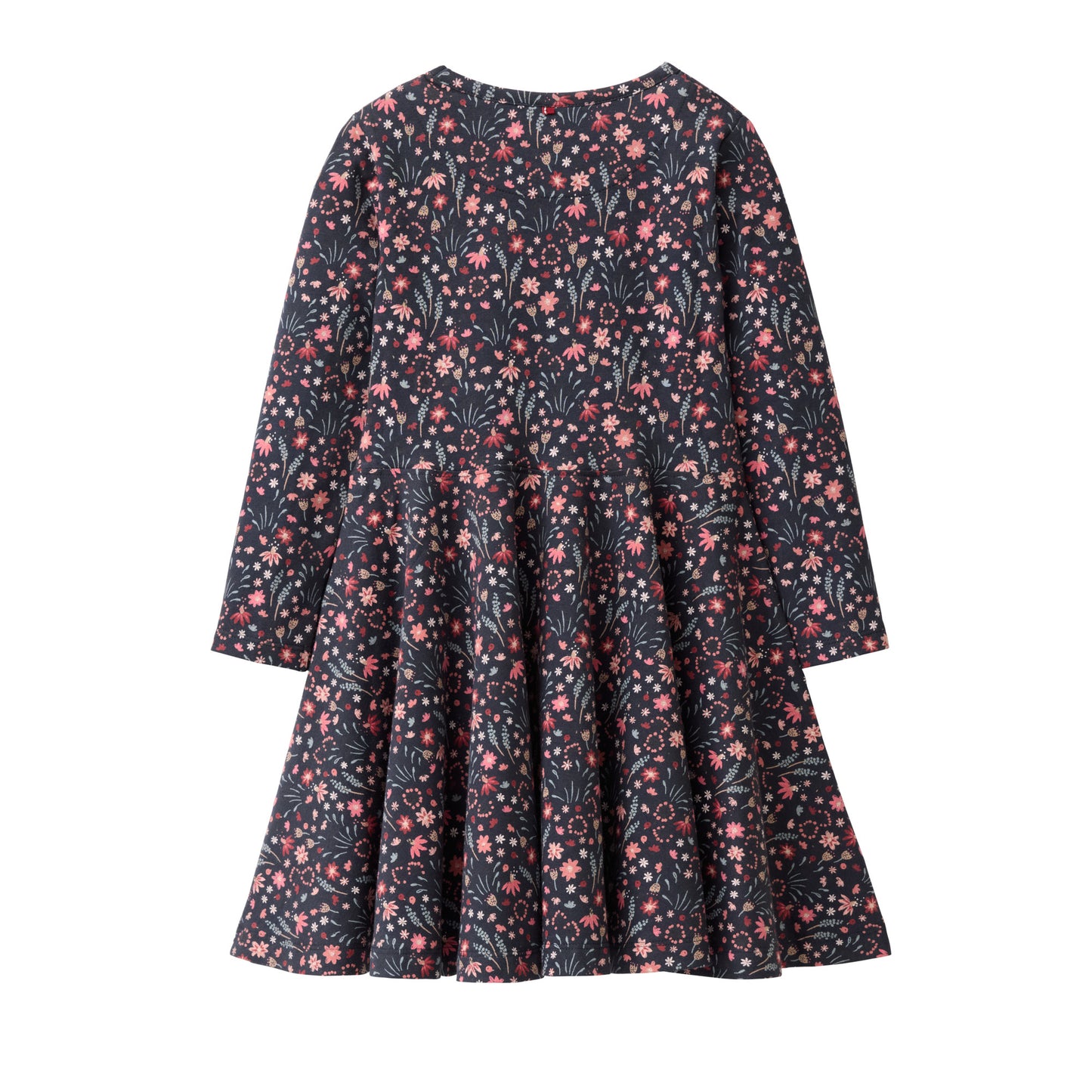 People wear organic langarm Kleid Blumen dunkelblau Bio-Baumwolle