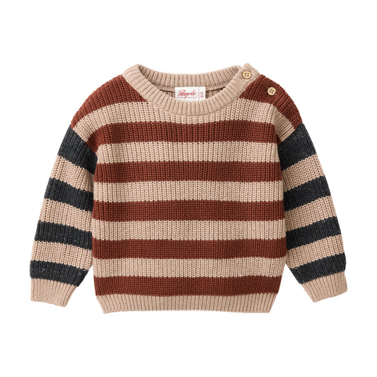 People wear organic Strick Pullover bunt geringelt