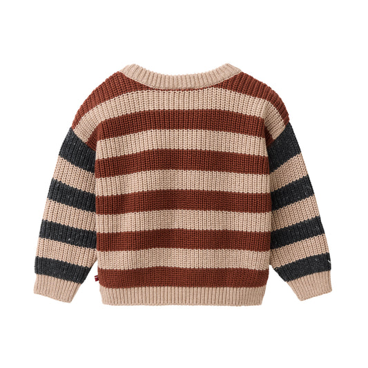 People wear organic Strick Pullover bunt geringelt