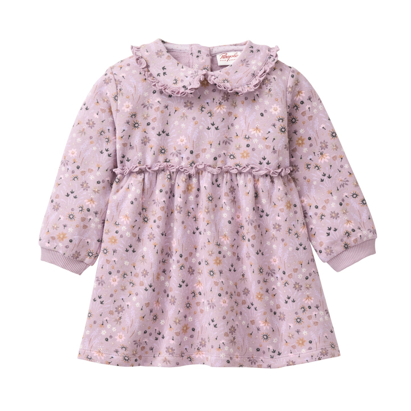 People wear organic langarm Kleid Blumen violett