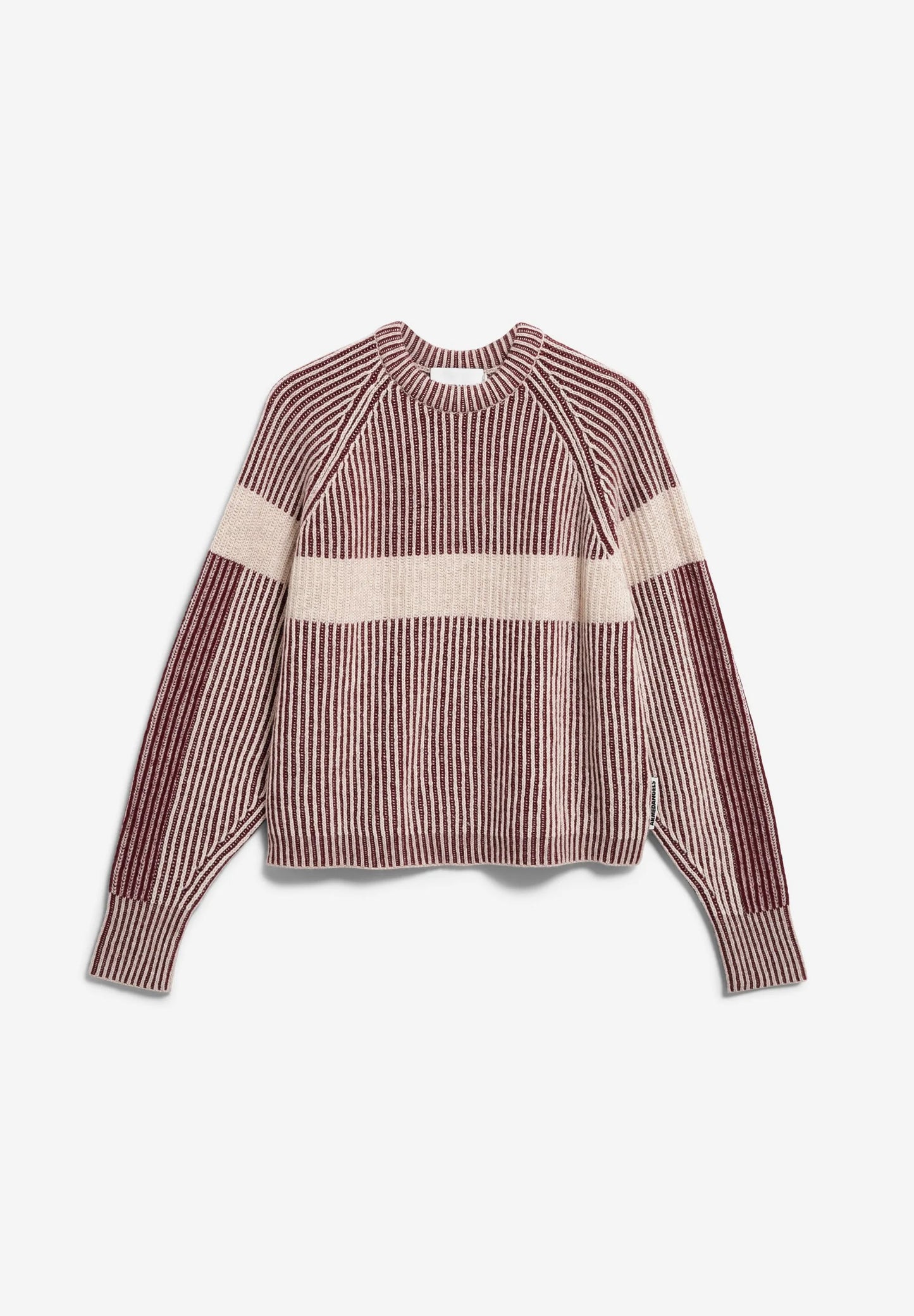 Armedangels Rippstrick Pullover mit Kunstwerk aus Bio-Wolle und Bio-Baumwolle