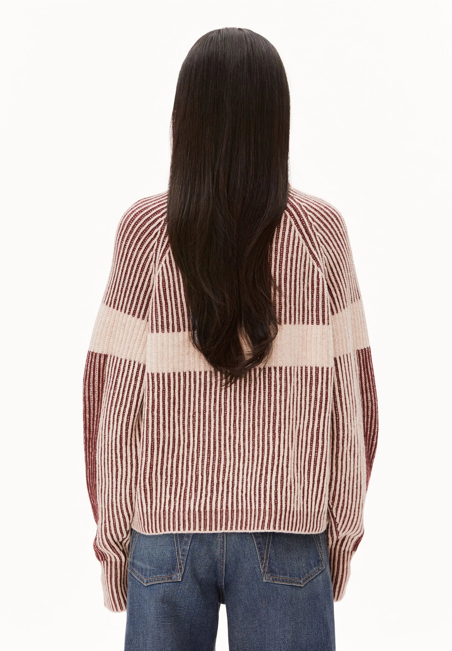 Armedangels Rippstrick Pullover mit Kunstwerk aus Bio-Wolle und Bio-Baumwolle