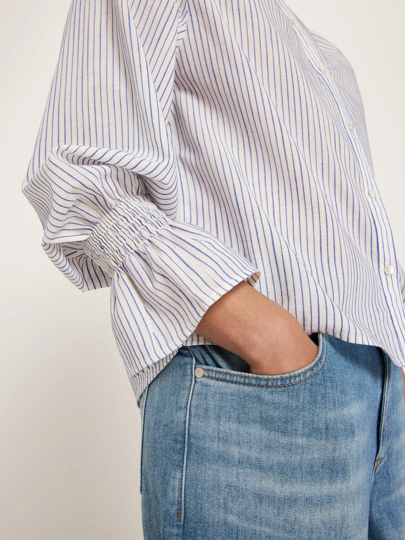 Lanius Bluse mit Spitze (GOTS)