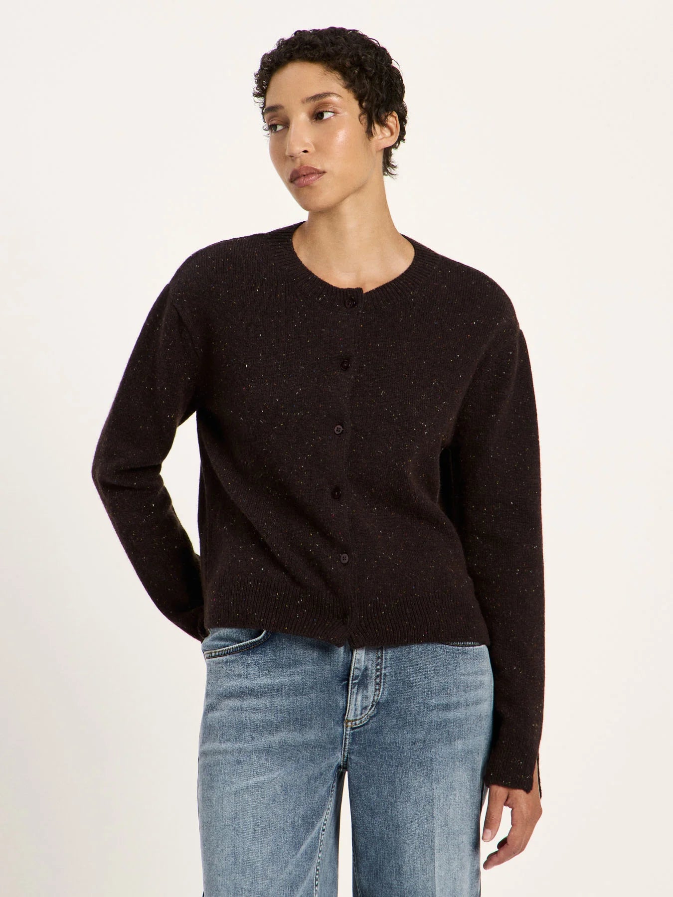 Lanius Boxy Strickjacke Wolle/Baumwolle
