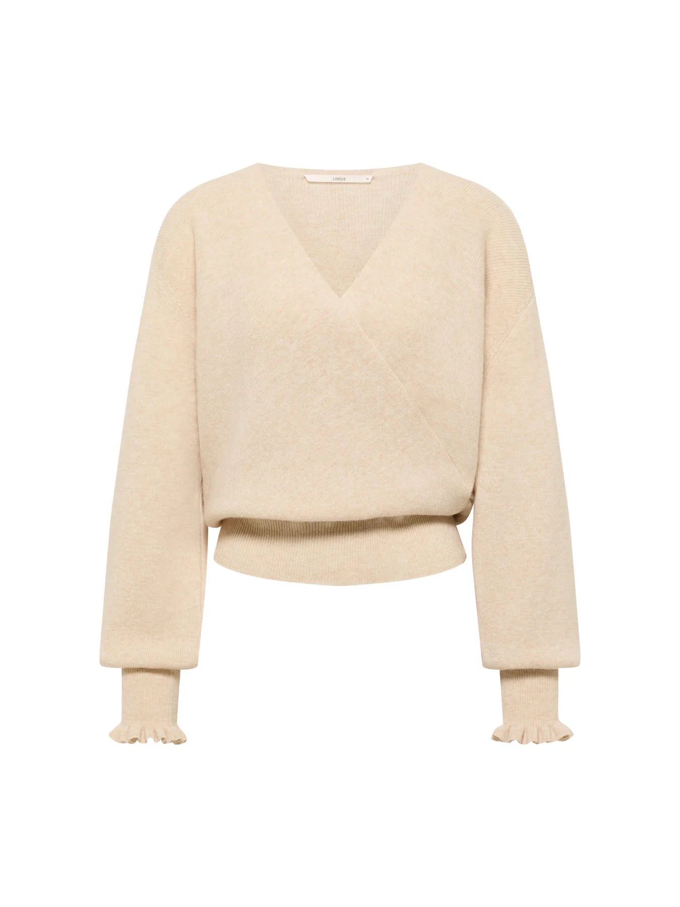 Lanius Pullover in Wickeloptik aus Schurwolle und Kaschmir