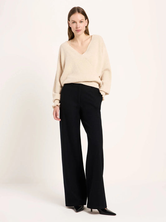 Lanius Pullover in Wickeloptik aus Schurwolle und Kaschmir