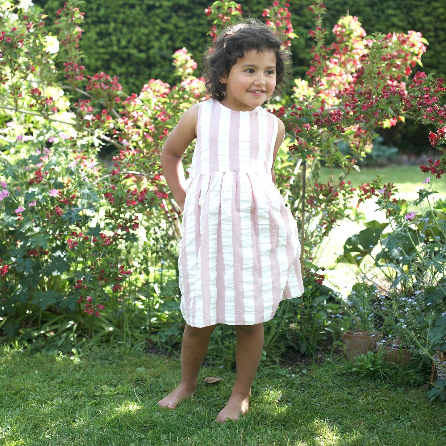 Pigeon Kleid Streifen Bio-Baumwolle