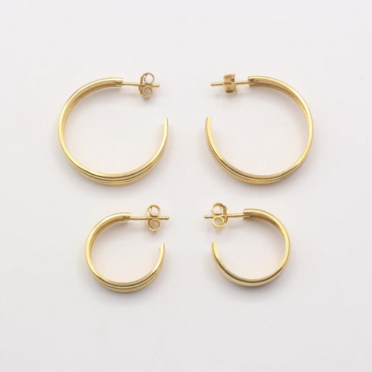 Jewelberry Kreole Three Lines Hoop