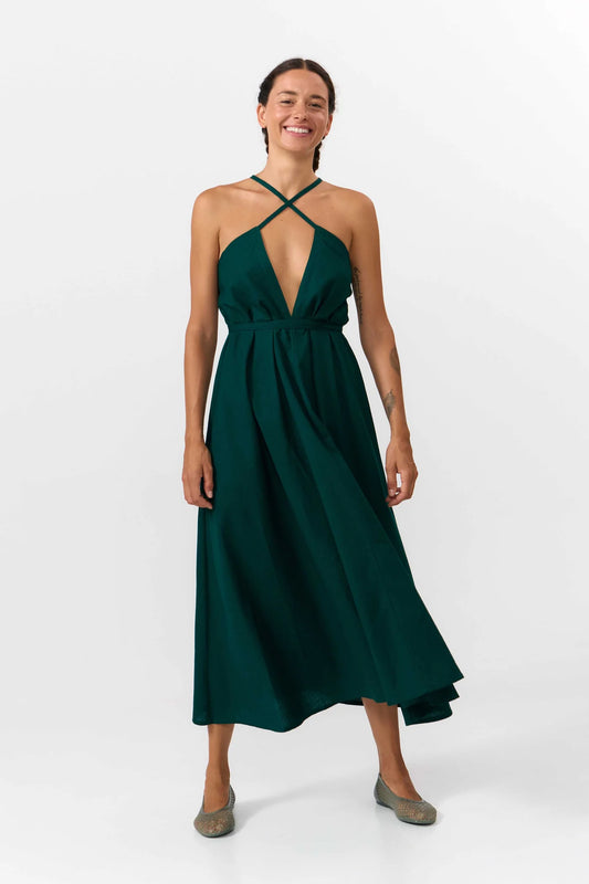 Suite 13 Kleid MP Midi Baumwoll-Leinen