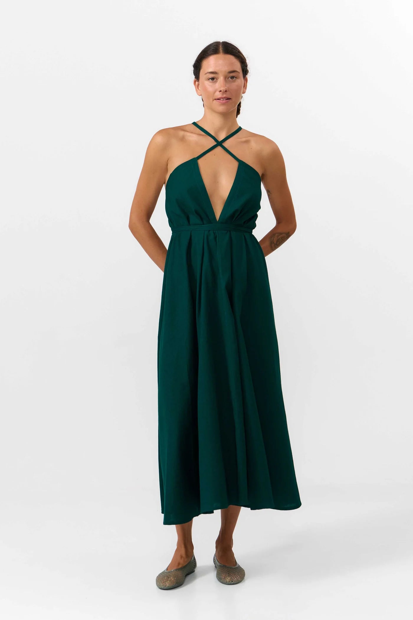 Suite 13 Kleid MP Midi Baumwoll-Leinen