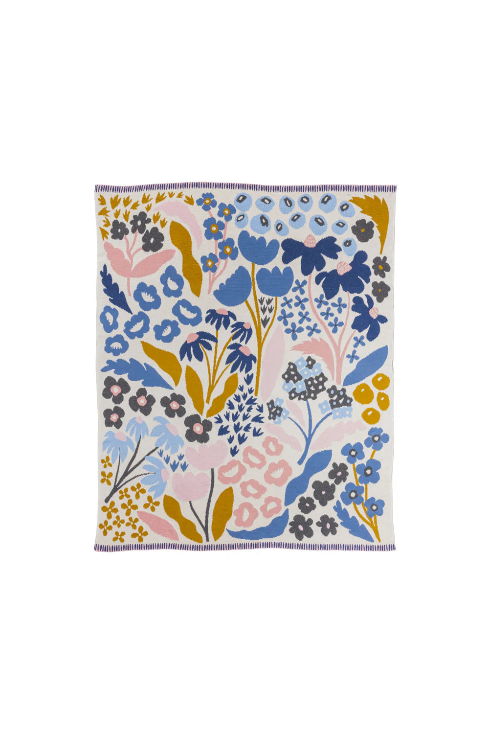 Tranquillo Strickdecke Lilae Fleur Bio-Baumwolle