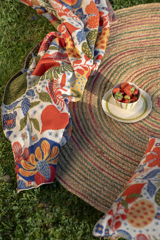 Tranquillo Strickdecke Flower Bio-Baumwolle