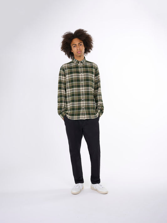 KnowledgeCotton Apparel Relaxed structured checkered shirt - GOTS/Vegan