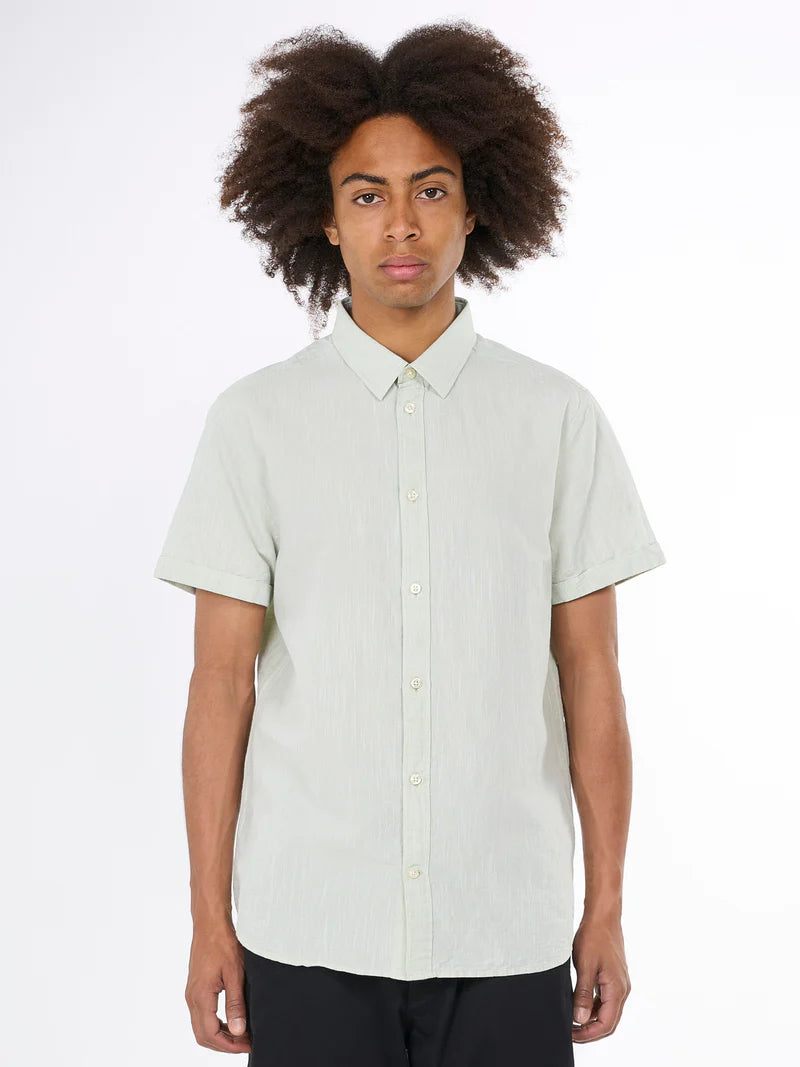 KnowledgeCotton Apparel Custom fit linen short sleeve shirt