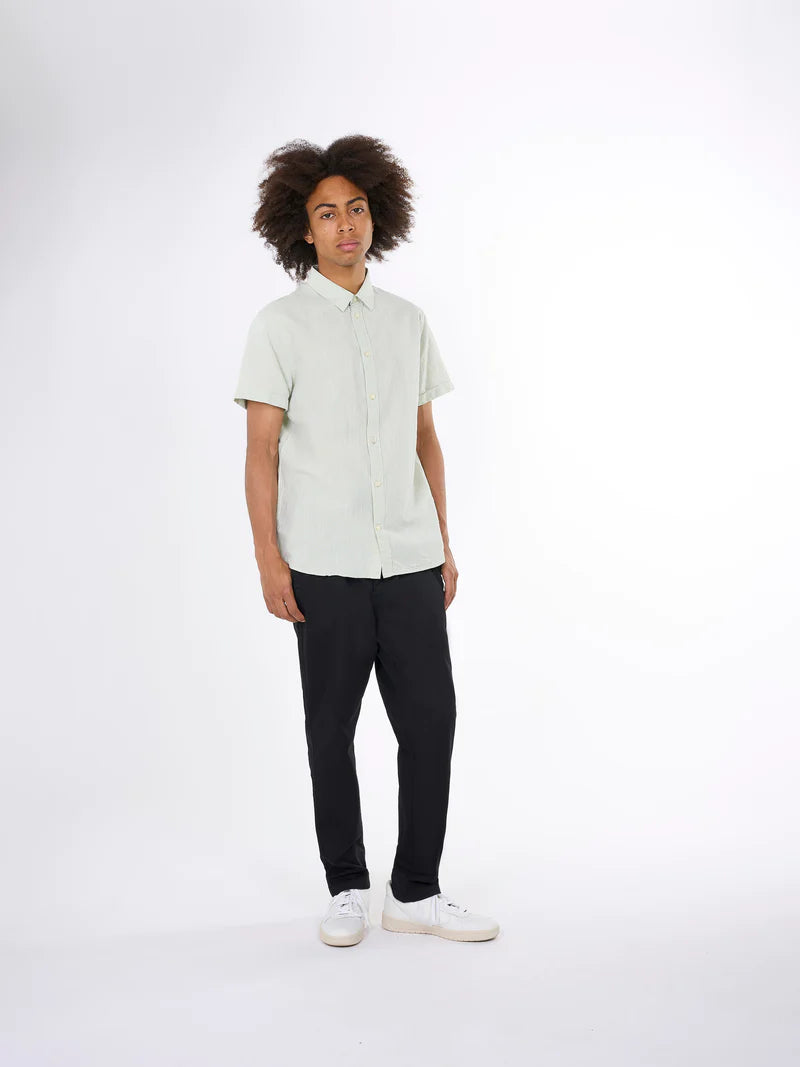 KnowledgeCotton Apparel Custom fit linen short sleeve shirt