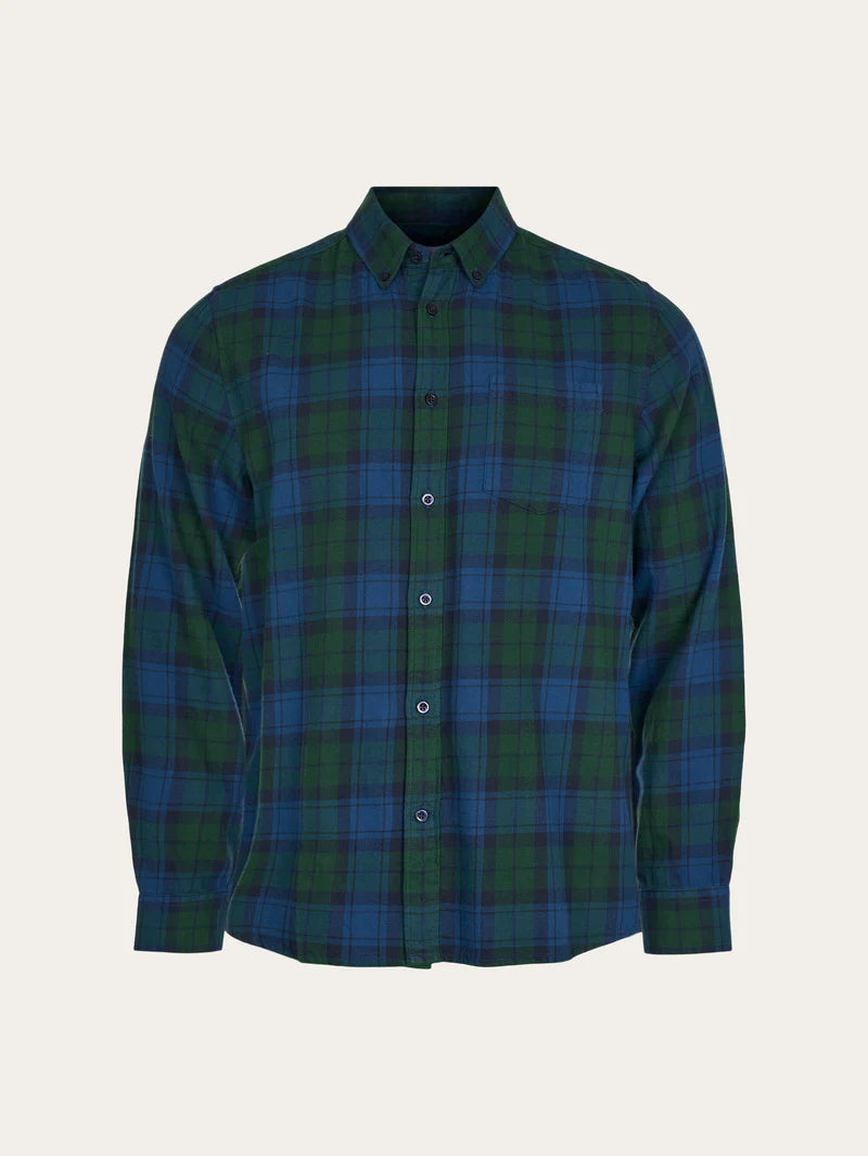 KnowledgeCotton Apparel light flannel checked custom fit shirt